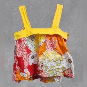 Lapis Cotton Floral Hi-low Top Size Medium